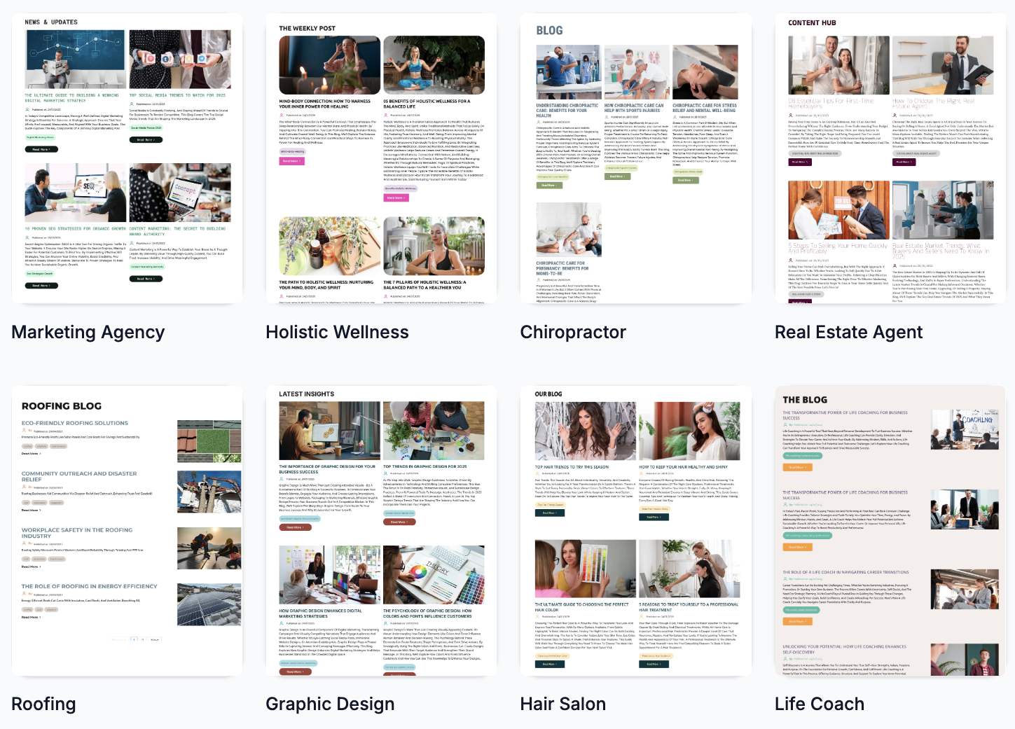 template blog in ghl